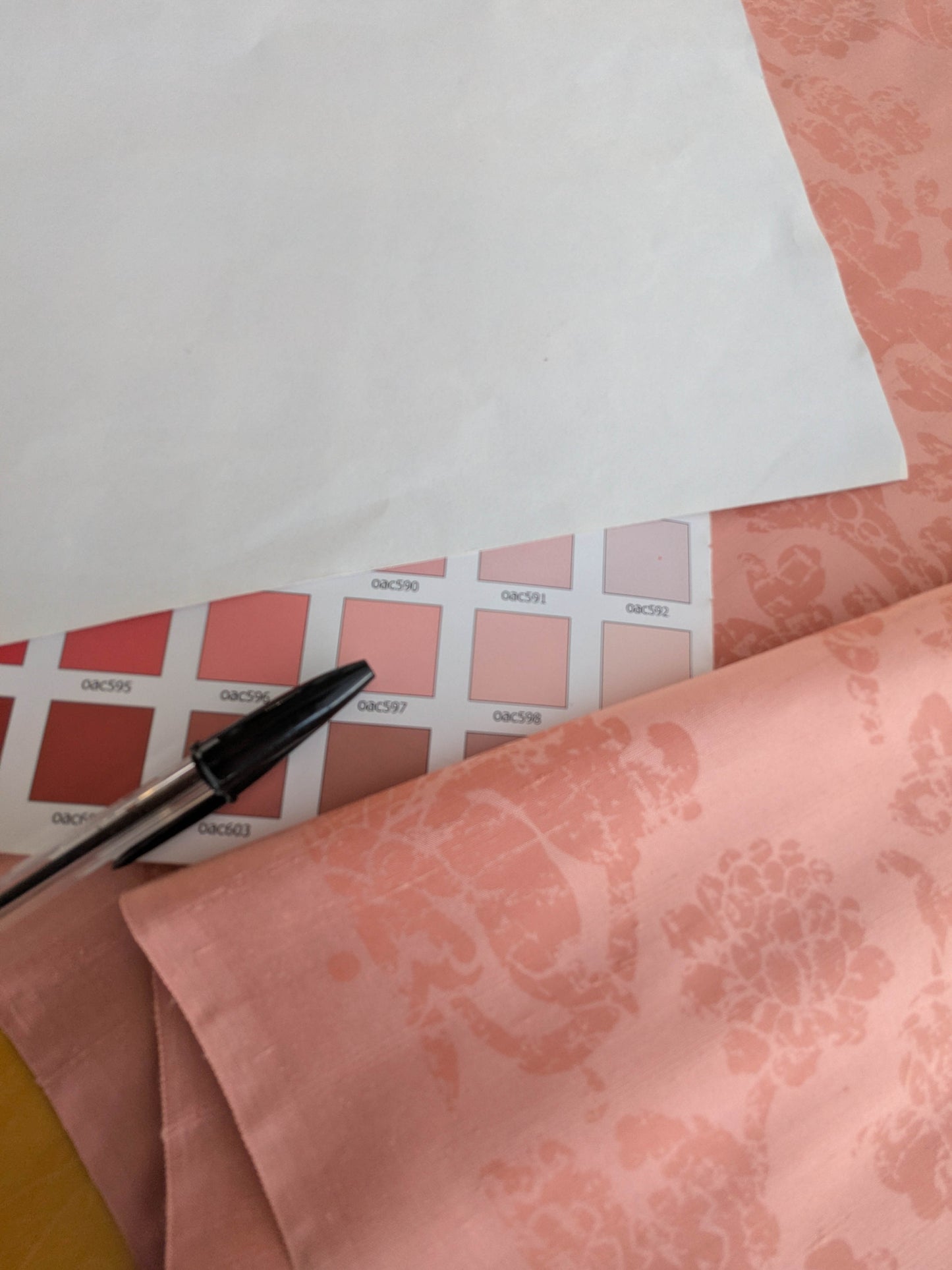 Windsor Castle Renaissance Resist Print Silk Damask - Rose Pink - By The Yard