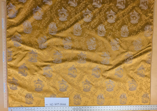 by yard Scalamandre Tassinari & Chatel Pillement Or Gold Yellow Chinoiserie Scenic Figurative MSRP USD 1080/y