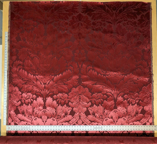 By yard Scalamandre Stan Hywet Silk Cotton Velvet Damask Red Renaissance Cut Velvet MSRP USD 922/y