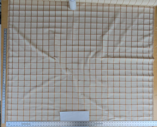 Scalamandre Louis Check Ochre on Creme Brown Beige Cotton Viscose Cotton Windowpane Plaid Check MSRP USD 176/y