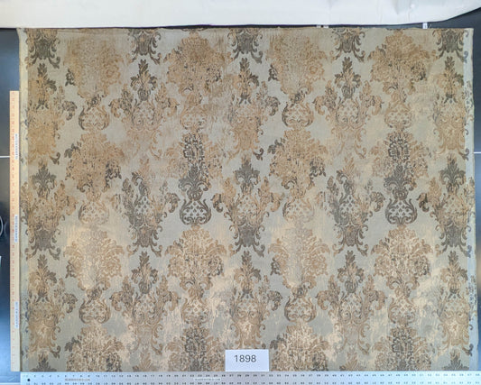 Venice Deep Silver Beige Velvet Printed Renaissance Damask Radiance - By The Yard - Special Order
