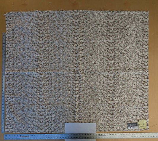 17 EV44 1.2y x 52"w Scalamandre Komodo Modern Nature Carbon Gray Beige Embroidery Print Abstract