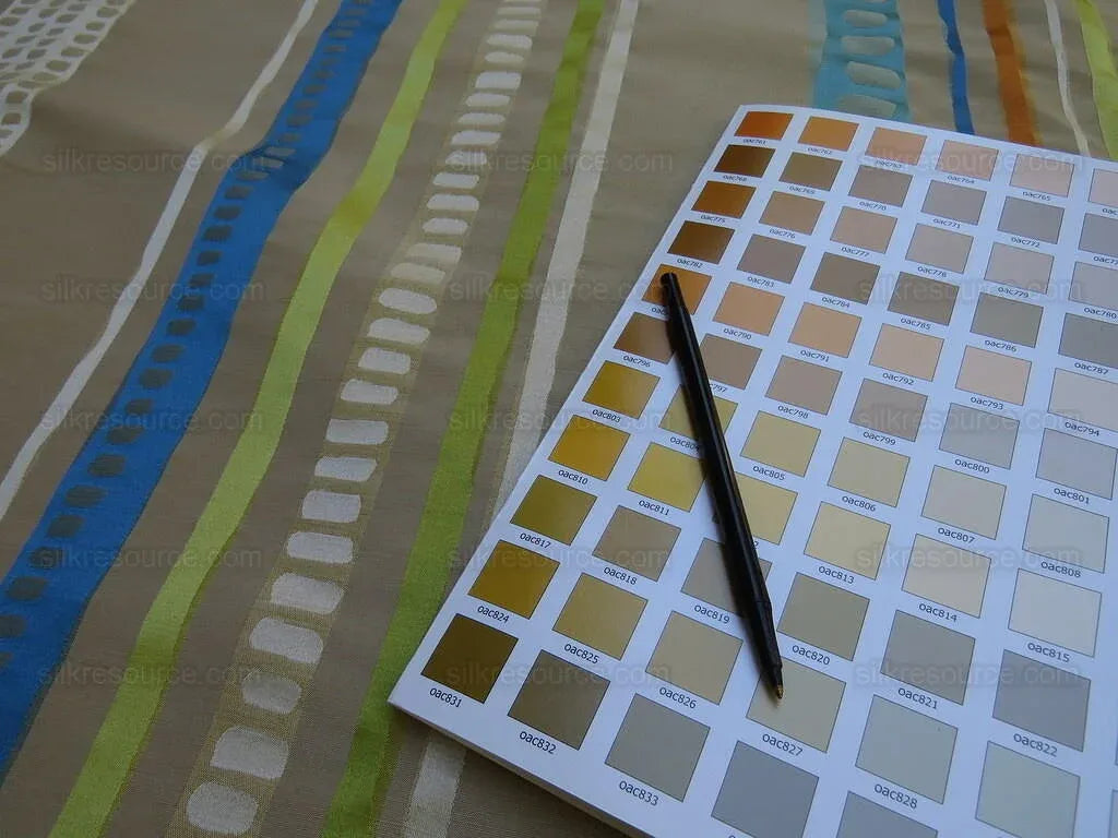 Bty Scalamandre Jazzy Stripe Blue Straw On Taupe Aqua Orange Lime Green Taupe Silk Linen MSRP USD212/yard