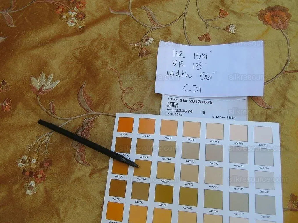 12.5yd Scalamandre Binita Honey Gold Silk Embroidery MSRP USD 188/Y