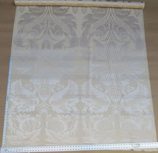 LEE JOFA SERENITY "FLAX BEIGE SILK WOOL RENAISSANCE DAMASK