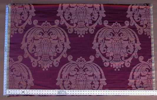 By Yd Lee Jofa Imperial Damask In Plum Neo-classic Purple Red Cotton Silk Medallion Renaissance MSRP USD 298/Y
