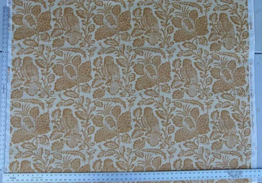 4.37y Gp&j Baker Owls & Fruit Cream/mustard 100% Linen MSRP USD 198/Y