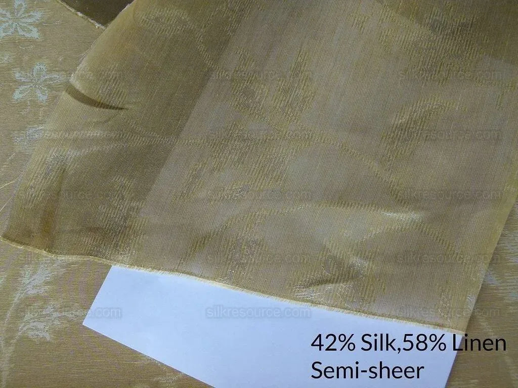By Yard Scalamandre Serene Semi Sheer Silk Champagne Gold Silk Organza Old World Weavers MSRP USD 168/y
