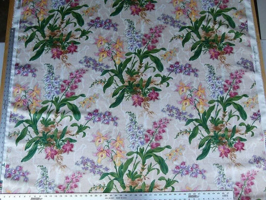 By Yard Scalamandre Marlyn Park Fh Multi/sand Linen Bouquet MSRP USD 188/y