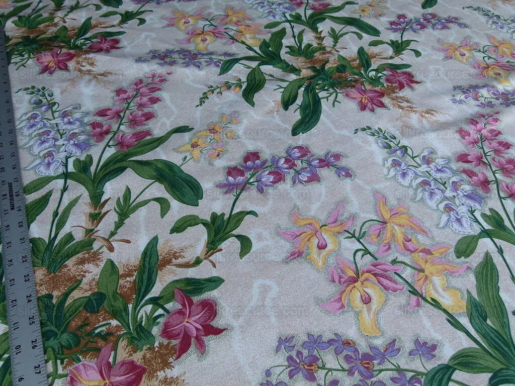 By Yard Scalamandre Marlyn Park Fh Multi/sand Linen Bouquet MSRP USD 188/y
