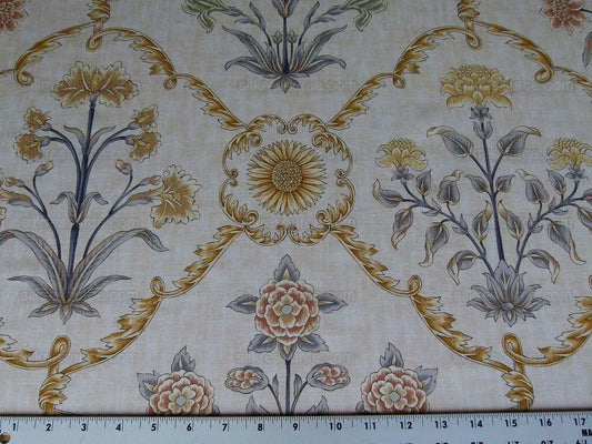 Scalamandre PASHMINA PETROL FLORAL LATTICE PRINT MSRP$358/Y