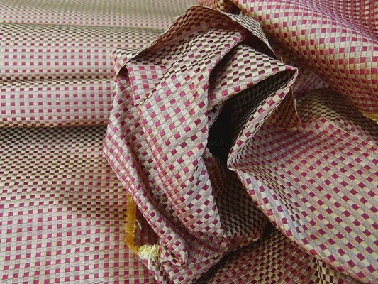 by yard Scalamandre Godwin Russet Gold Red Mini Check Silk MSRP USD 258/Y