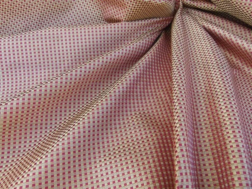 by yard Scalamandre Godwin Russet Gold Red Mini Check Silk MSRP USD 258/Y