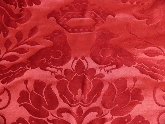 By yard Scalamandre 100%silk Love Bird Ruby Red MSRP USD 748/y Special Order