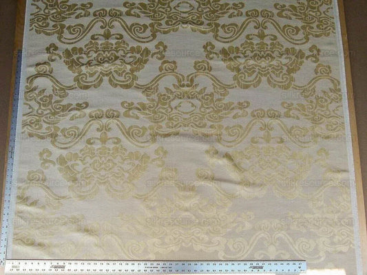 Scalamandre Nimbus Straw Gold Chinoiserie Medallion Damask Light Gold Cotton Linen MSRP USD324/y