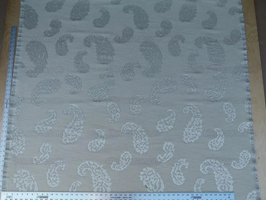 Scalamandre Katmandu Crema Green Silk Lampas Paisley MSRP USD 364