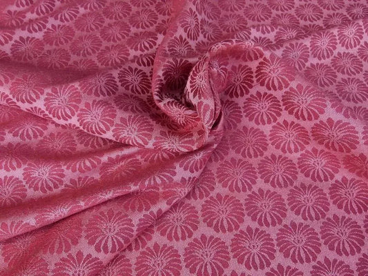 Scalamandre Castletown Red Pink Jacquard Small Scale Daisy Linen MSRP USD218/y