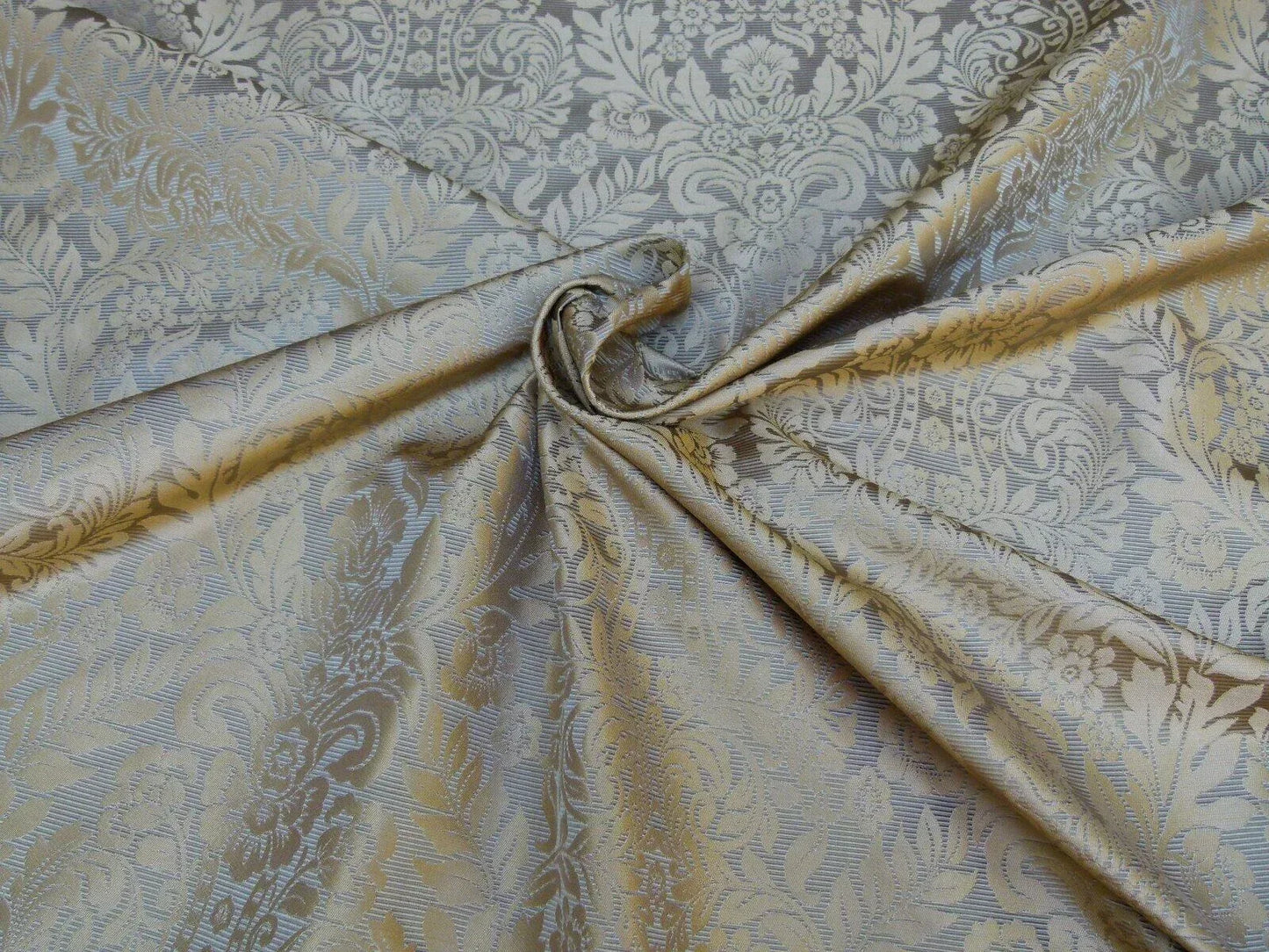 5.875y Kravet Couture Silk Singh Damask Green Tea Renaissance Gold MSRP USD200+/Y
