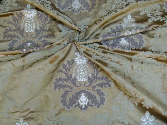 LEE JOFA EMILIA DAMASK Color: 6 Tobacco Silk Linen EMbroidery