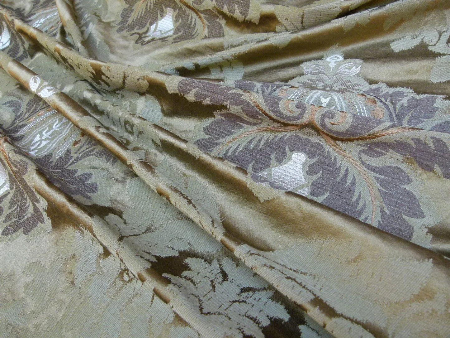 Lee Jofa Emilia Damask Color: 6 Tobacco Silk Linen Embroidery MSRP USD348/y