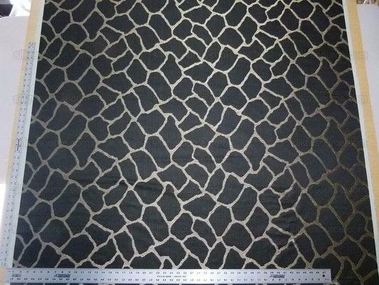 Scalamandre Giraffa Black Giraffe Animal Skin Heavy Silk Jacquard MSRP USD358/y