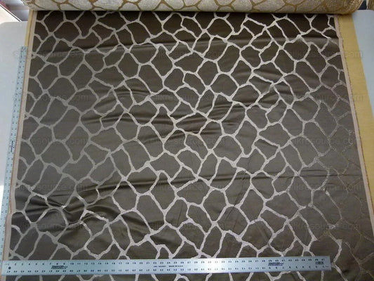 Scalamandre Giraffa Brown Giraffe Animal Skin Safari Heavy Jacquard MSRP USD 358/y