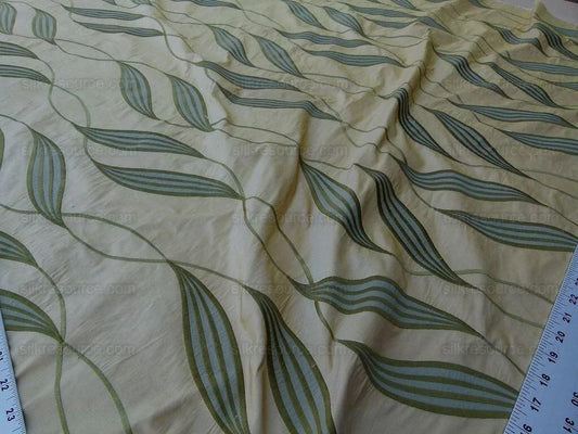 Stunning Scalamandre Fabric - Channing Willow Leaf Honey Silk Embroidery
