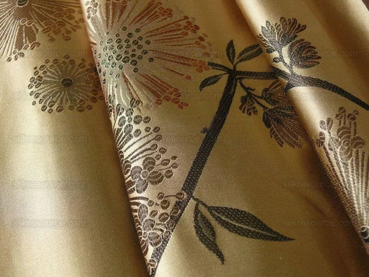 STUNNER! SCHUMACHER 100%SILK LAMPAS SATIN MOD BRANCH TREE "CLAY"