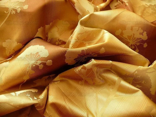 Kravet Coutour 100% Silk Quiet Place Serenity Gold Amber Forest Yarrow Autumn Foliage MSRP 276/Y By Yard