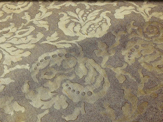 100% SILK JACQUARD PAPERCUT POM FLOWER "HEMP" KHAKI