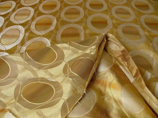 100% SILK LAMPAS EGG MIRROR "CORNSILK" GOLD