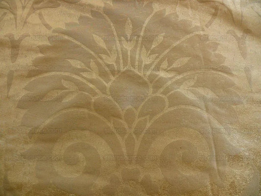 100% SILK DAMASK LARGE STONE PAISLEY "LARIAT" TAN BTY