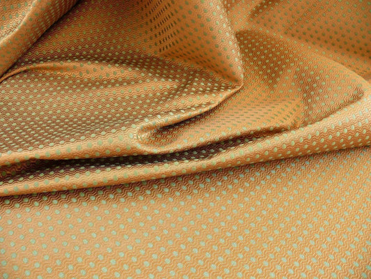 By Yd Brunschwig & Fils Calisson Aqua Green Copper Mini Dot Silk Jacquard
