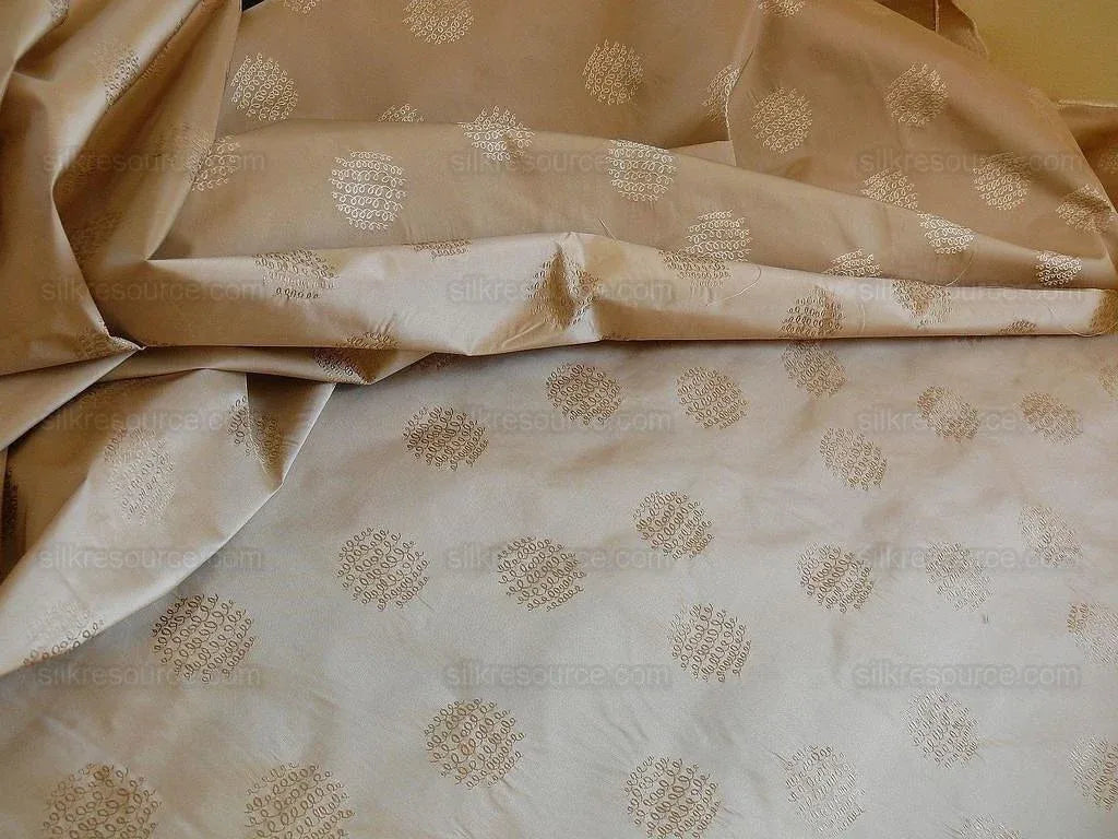 Bty Hiend 100%silk Taffeta Damask Loop Doodle "biscotti" Beige MSRP USD 200+/Y