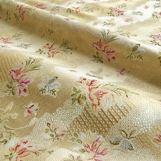 Garden Trail French Lace Silk - Creamy Gold