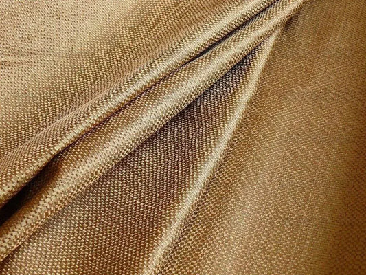 100% SILK DAMASK TEXTURED CHECK "WICKER" GOLD