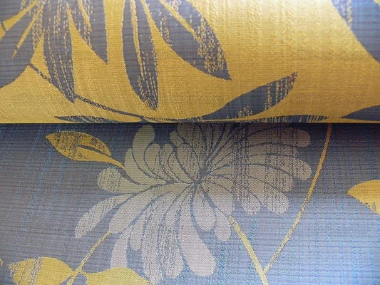 100% SILK LAMPAS BALI BREEZE "CHINA SEA" BLUE