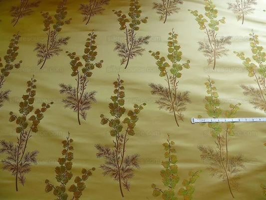 SCHUMACHER 100% SILK 100% SILK LAMPAS BELL FLOWER "PINE" GREEN G