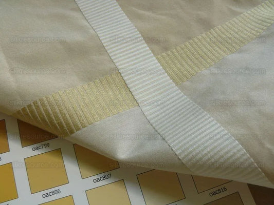 Bty Hiend Schumacher Early Fall Italian Silk Linen Gold Vanilla White Plaid MSRP USD 200+/y