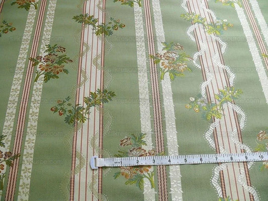 Lee Jofa Maria Brocade Deeper Forest Green Peach Copper Rose White MSRP USD 456/Y