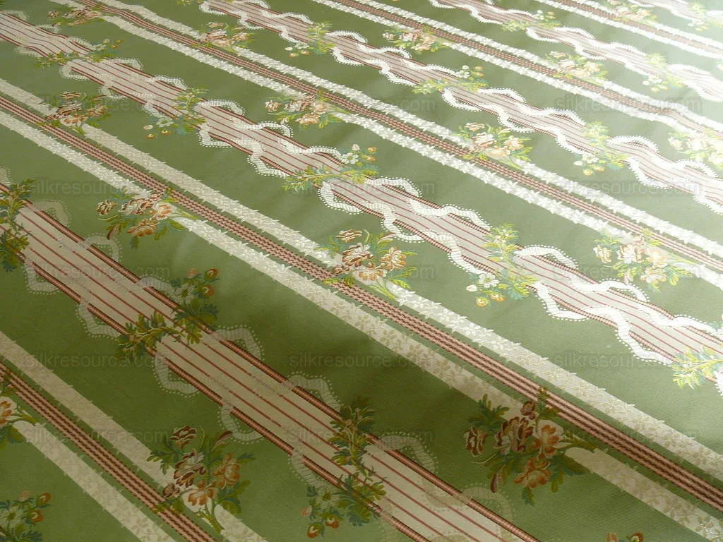 Lee Jofa Maria Brocade Deeper Forest Green Peach Copper Rose White MSRP USD 456/Y