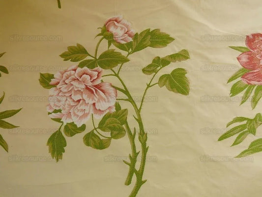 Peony~lee Jofa "peonia Weave" Pink Red On Butter Fil Coupe Bty M