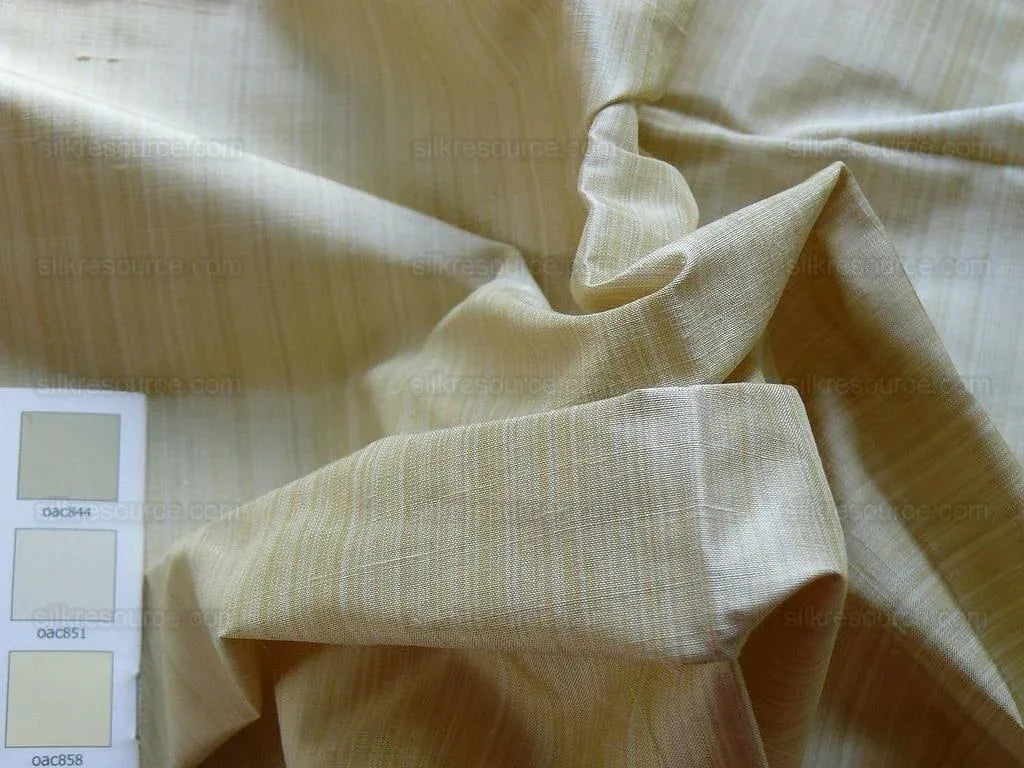 1yd Kravte Prism 100%silk Taffeta Light Cream 1y Strie