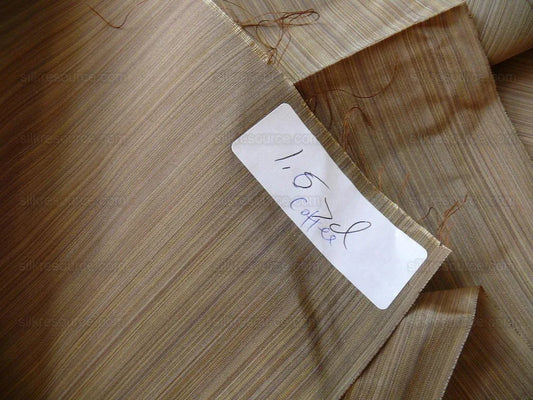 Kravet Prism 100%silk Taffeta Strie Pin Stripe Coffee Brown 1.6y