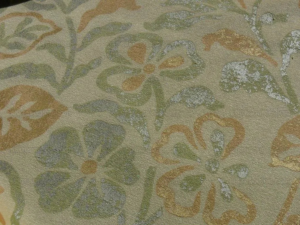 Kravet Rubino Printed Italian Velvet Spearmint Green Gold Bty MSRP USD 330/Y