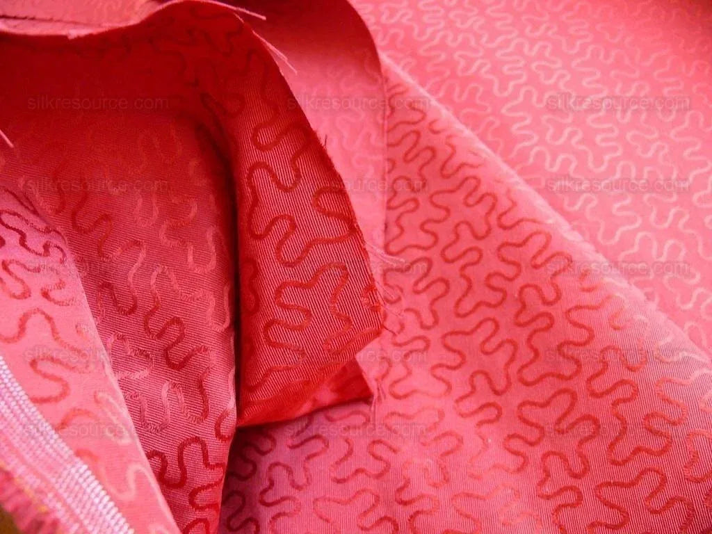 Lee Jofa Vermicelli Weave Garnet Red Doodle Silk Cotton Bty MSRP USD 224/Y