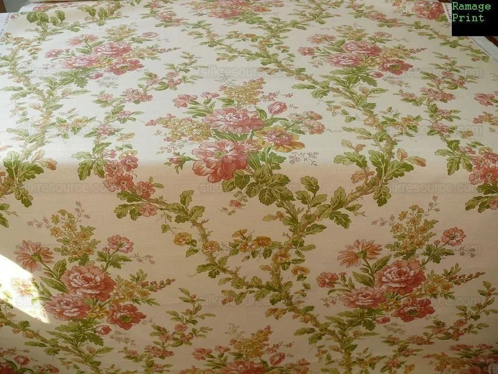 Lee Jofa Ramage Print Champagne Linen Chintz Tree Of Life MSRP USD 176/y