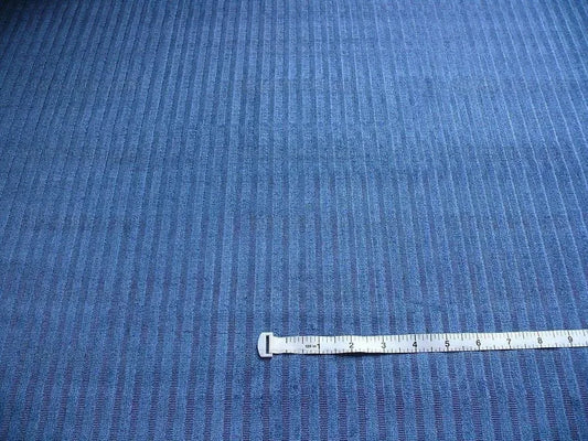 1.9y Kravet Couture Velvet Medfield Stripe Sapphire Blue