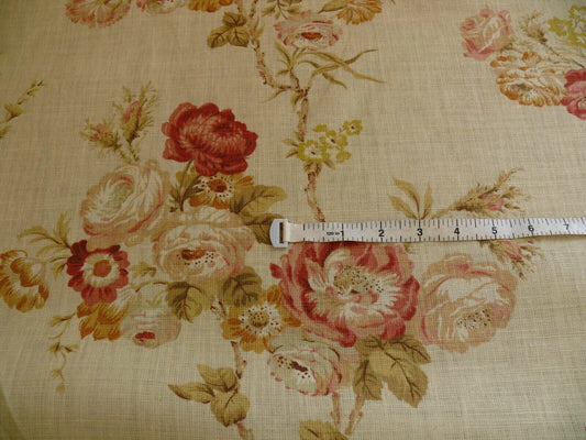 LEE JOFA WESTON LINEN ROSE PRINT RED PINK ROSE TREE MSRP$168/Y
