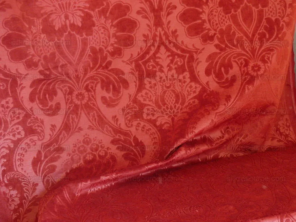 1y+ Lee Jofa Viroflay Gaufra Velvet "indian Red" Burnt Burgundy